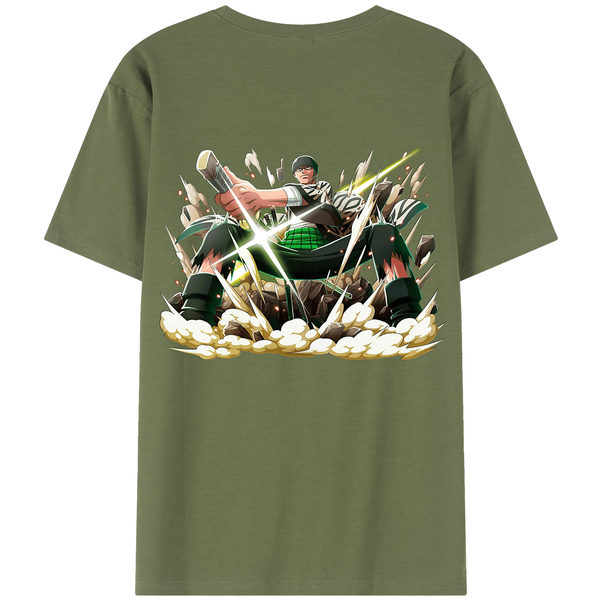 ワンピース ロロノア・ゾロ ONE PIECE Roronoa Zoro 綿100％半袖Tシャツ（背面プリント）